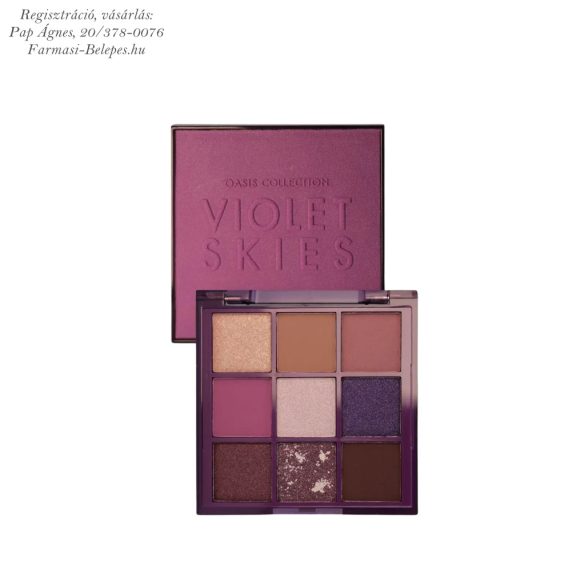 Farmasi OASIS Violet Skies szemhéjpúder-paletta,  9 árnyalat