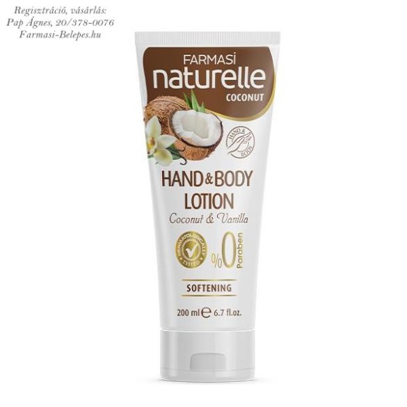 Farmasi Naturelle kókuszos kéz és testápoló 200ml