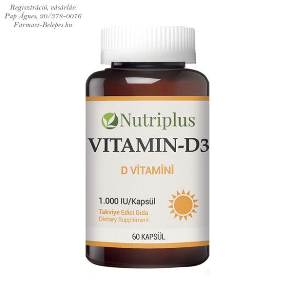 Farmasi NUTRIPLUS D3 vitamin kapszula, 60 db-os