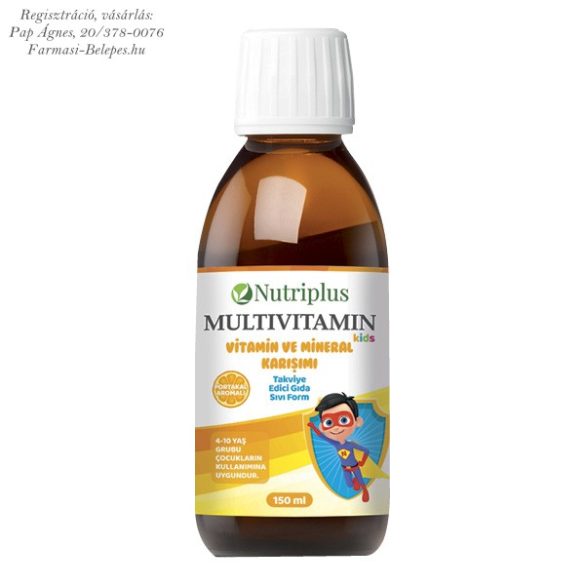 Farmasi NUTRIPLUS Multivitamin gyermekeknek narancs ízben, 150ml