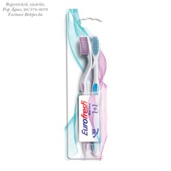   Farmasi EuroFresh 2 db-os közepesen erős fogkefe, lila és kék