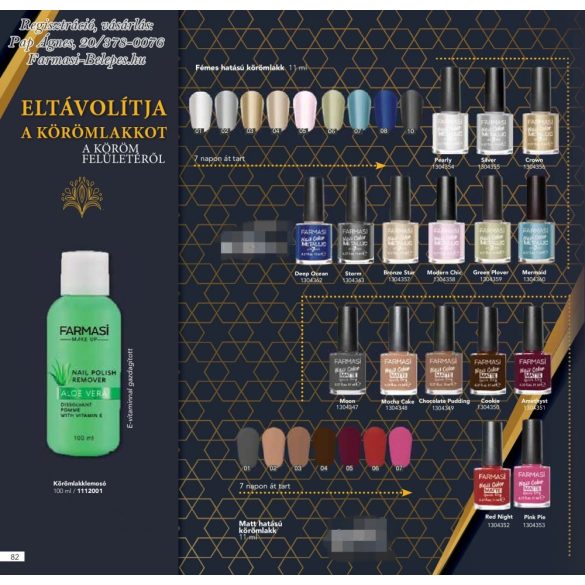 Farmasi fémes hatású körömlakk, több színárnyalat