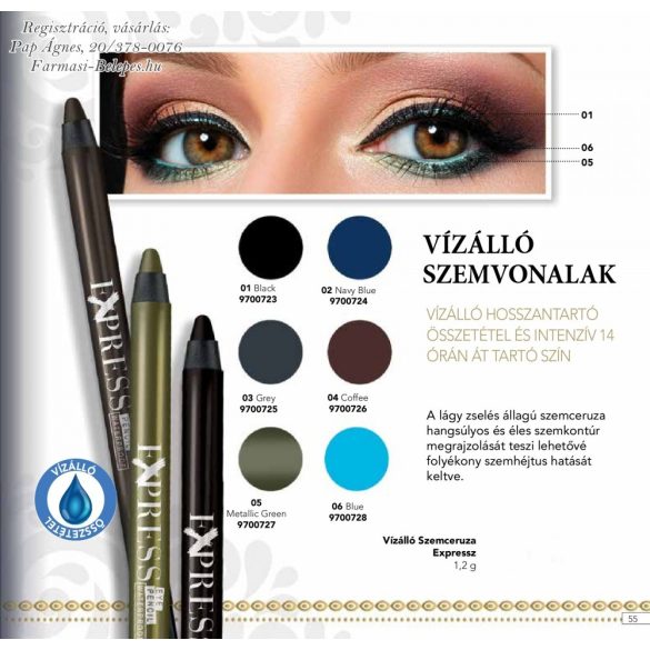 Farmasi vízálló szemceruza, több színárnyalat